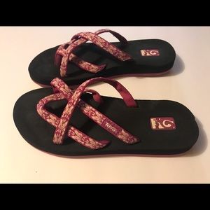 Teva sandals with pink straps